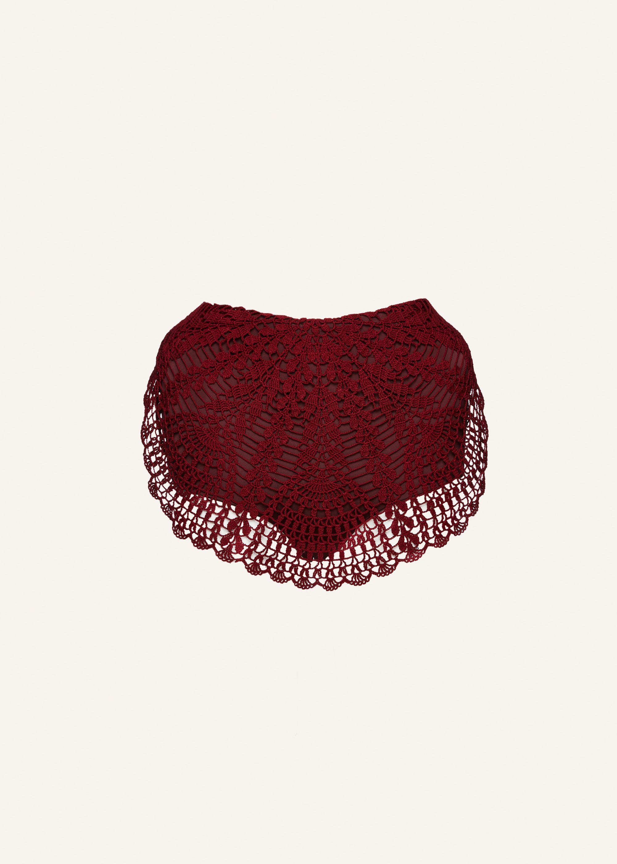 Padded hip crochet skirt in bordeaux - 1