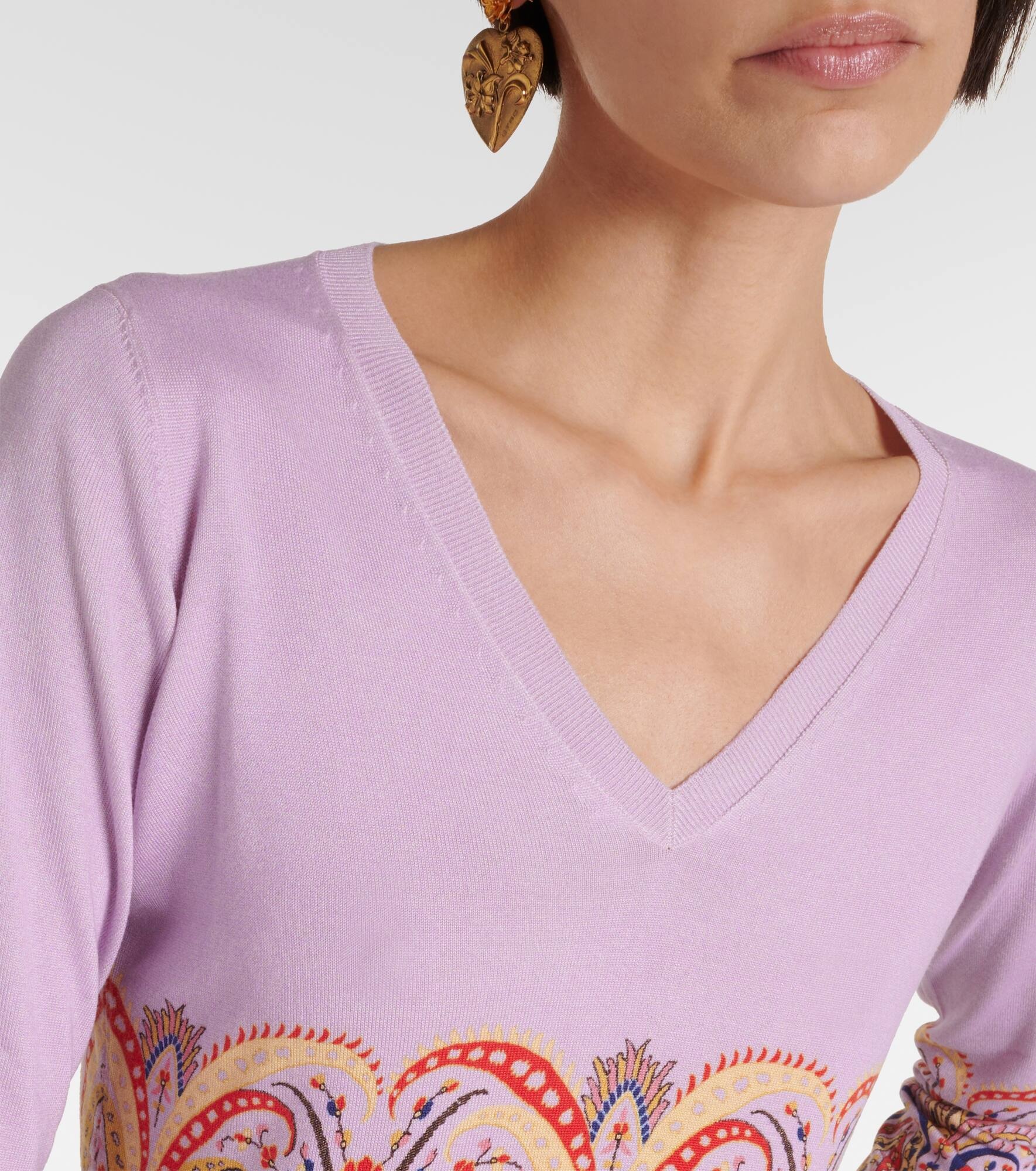 Printed silk-blend sweater - 4