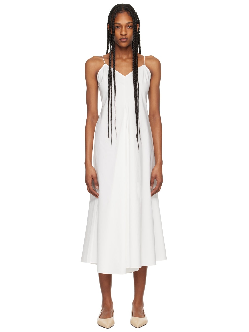 White Strap Midi Dress - 1