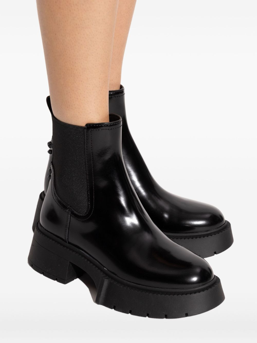 lug-sole leather chelsea boots - 5