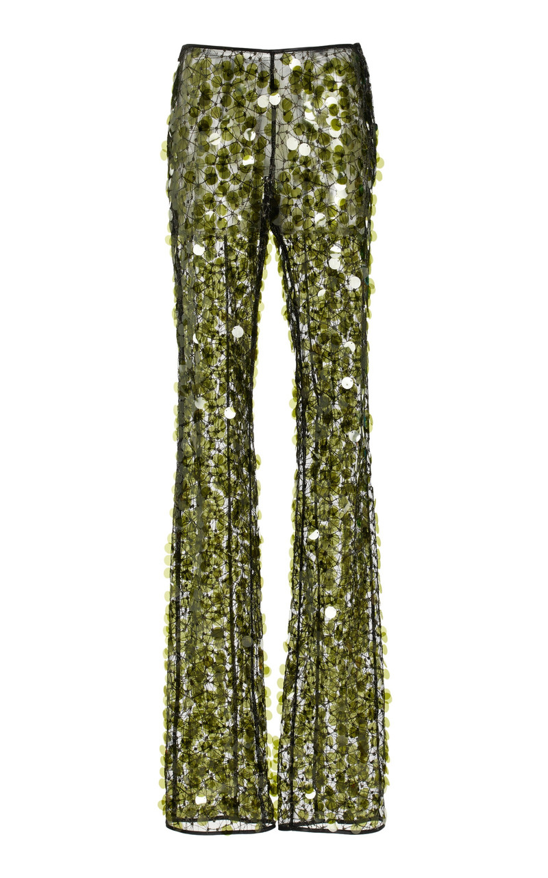 Sequined Flared Pants green 1
