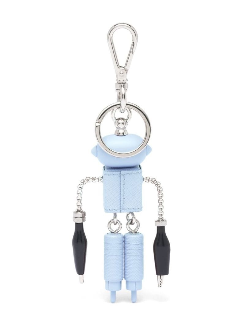 Saffiano leather robot keychain - 2