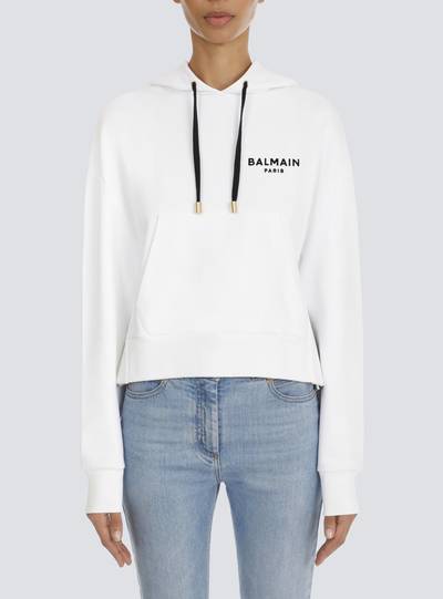 Balmain Eco-designed cotton sweatshirt with flocked Balmain logo outlook