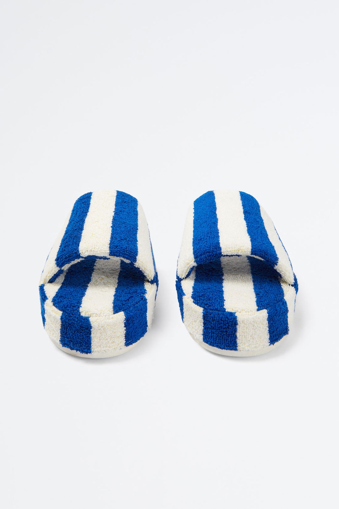 BLUE & WHITE STRIPED COTTON SLIDERS - 2