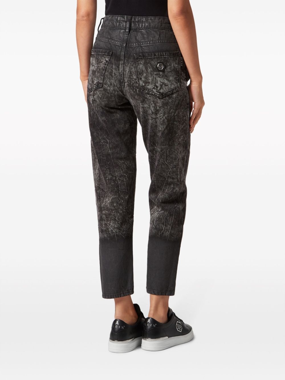 distressed-effect cropped jeans - 4