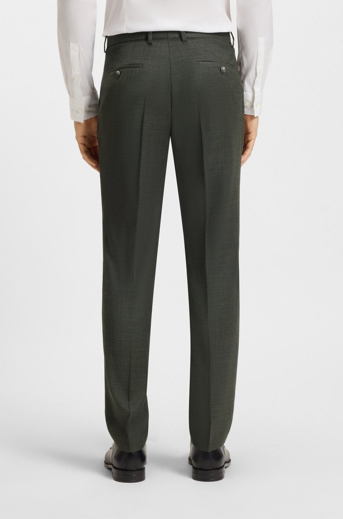 THREE-PIECE SLIM-FIT SUIT IN PATTERNED STRETCH WOOL - 7