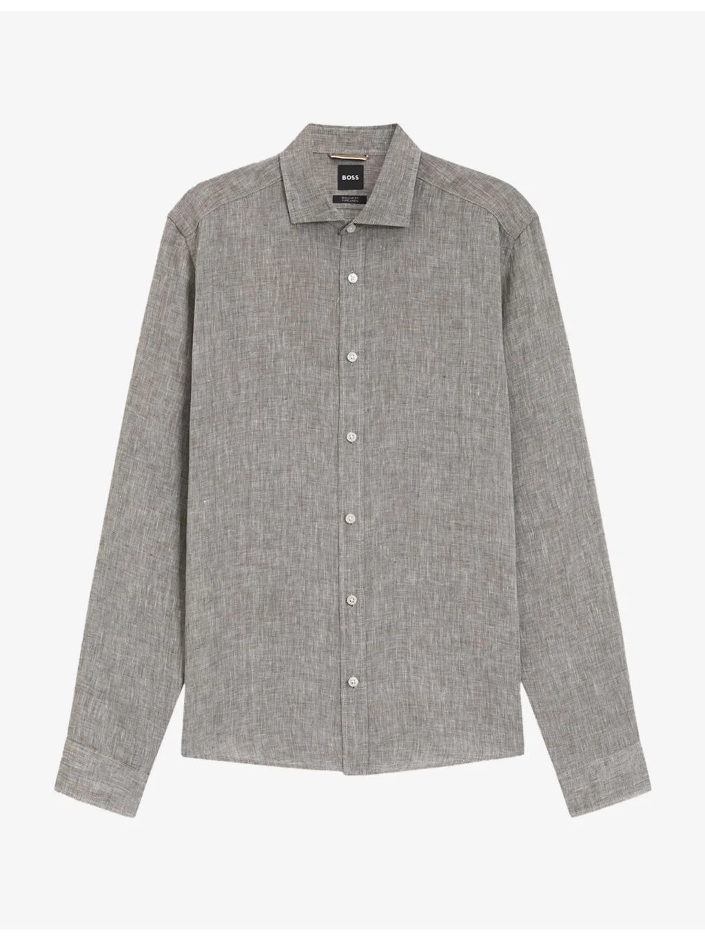 Regular-Fit Long-Sleeve Linen Shirt - 1