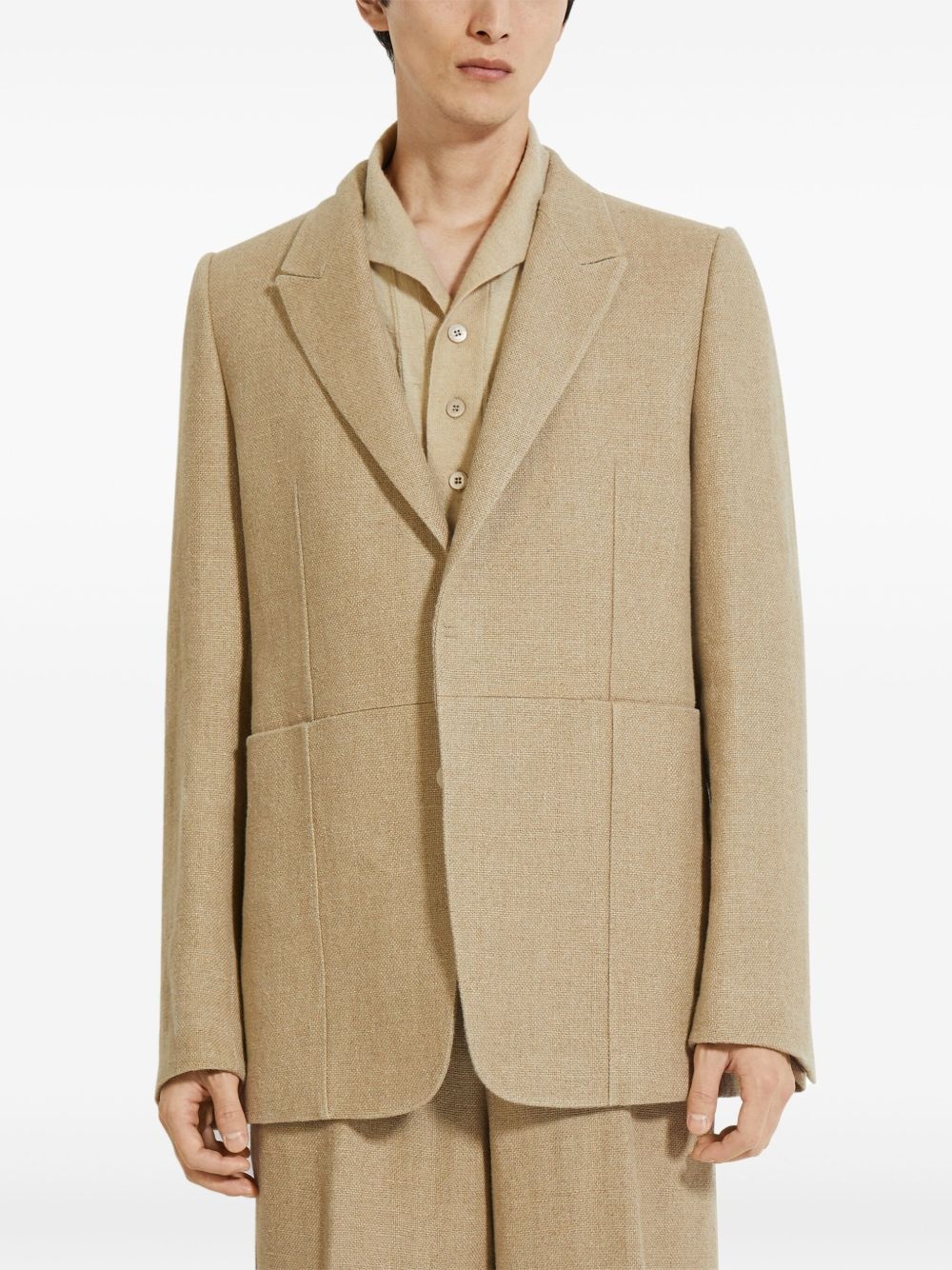 mélange linen blazer - 3