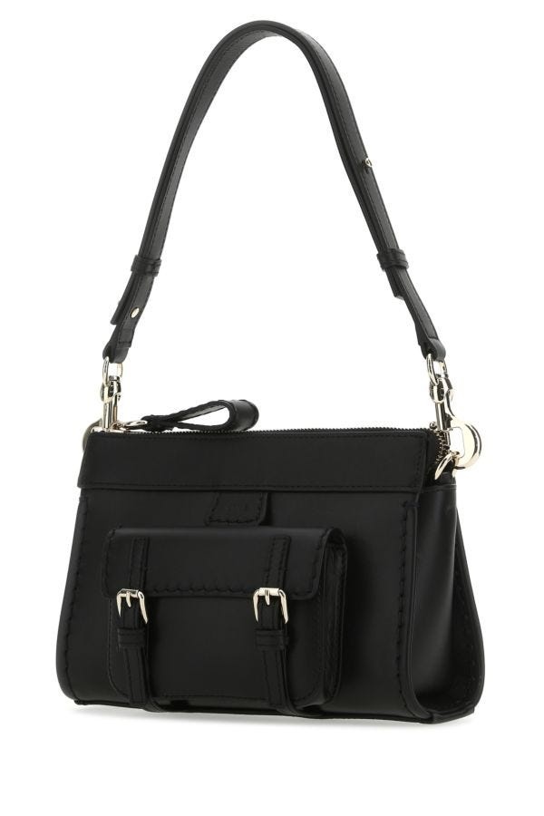 Black leather mini Edith shoulder bag - 3