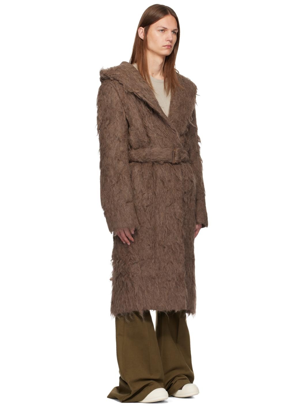 Brown Slim Hoodie Coat - 2