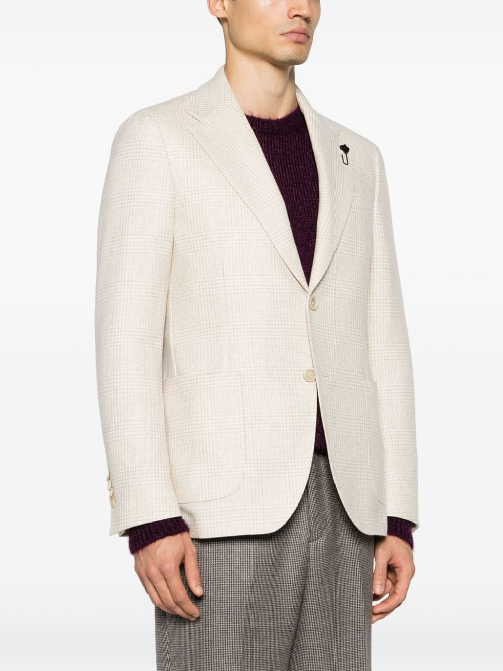 prince-of-wales-check wool blazer - 3