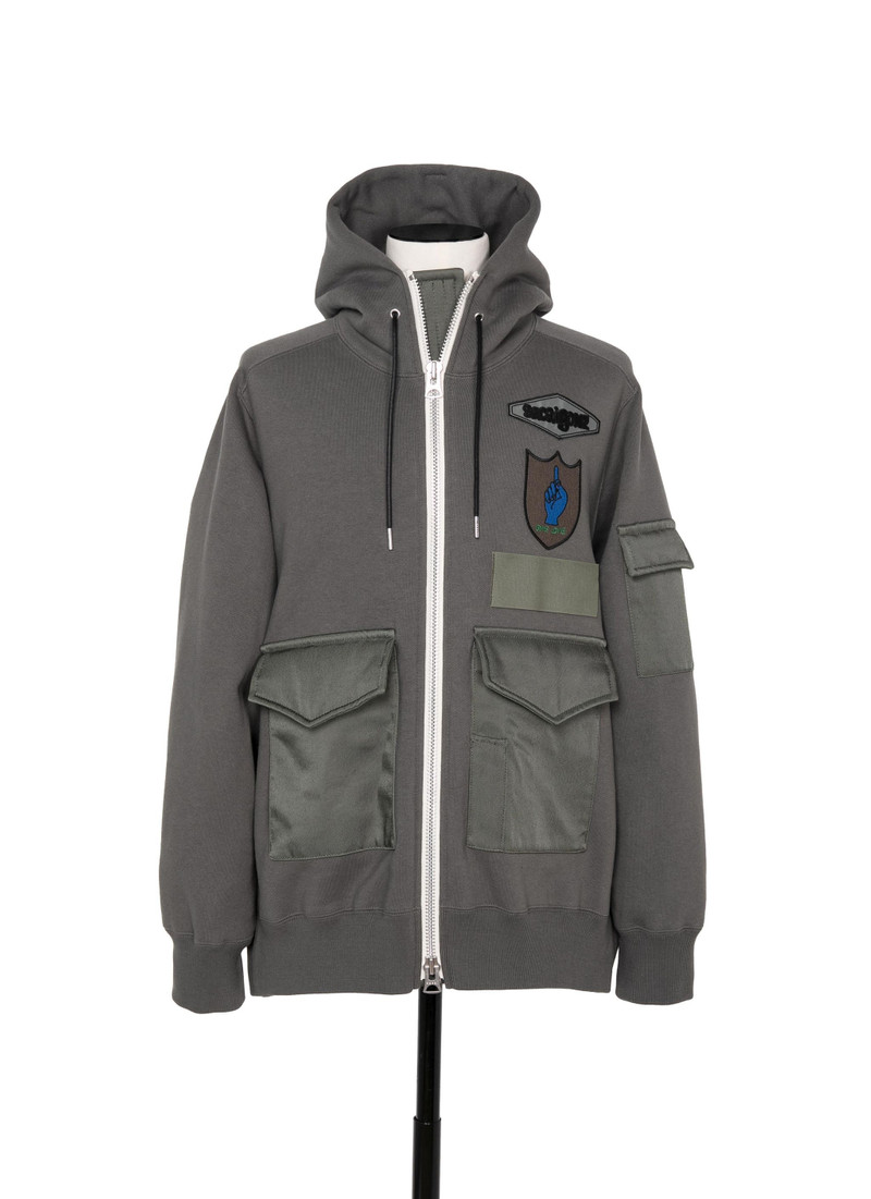 sacai x SPIEWAK Gonz Multi Patch Cotton Jersey Hoodie 1