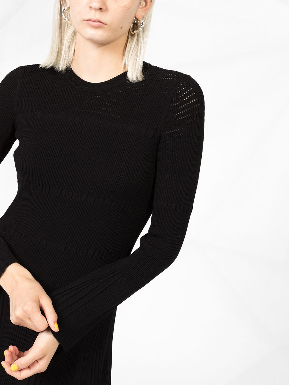 openwork knit dress - 3