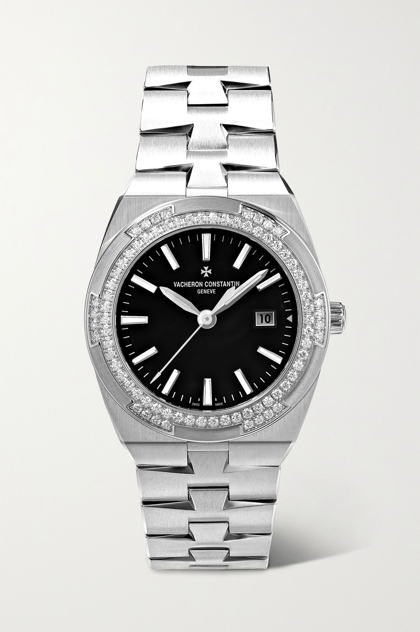 Overseas 33mm stainless steel and diamond watch - 1