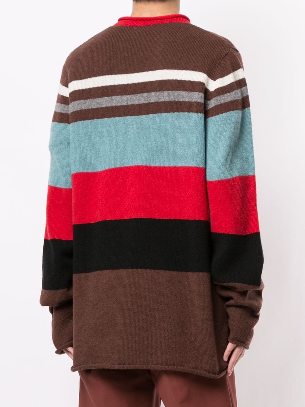 striped v-neck jumper  - 4