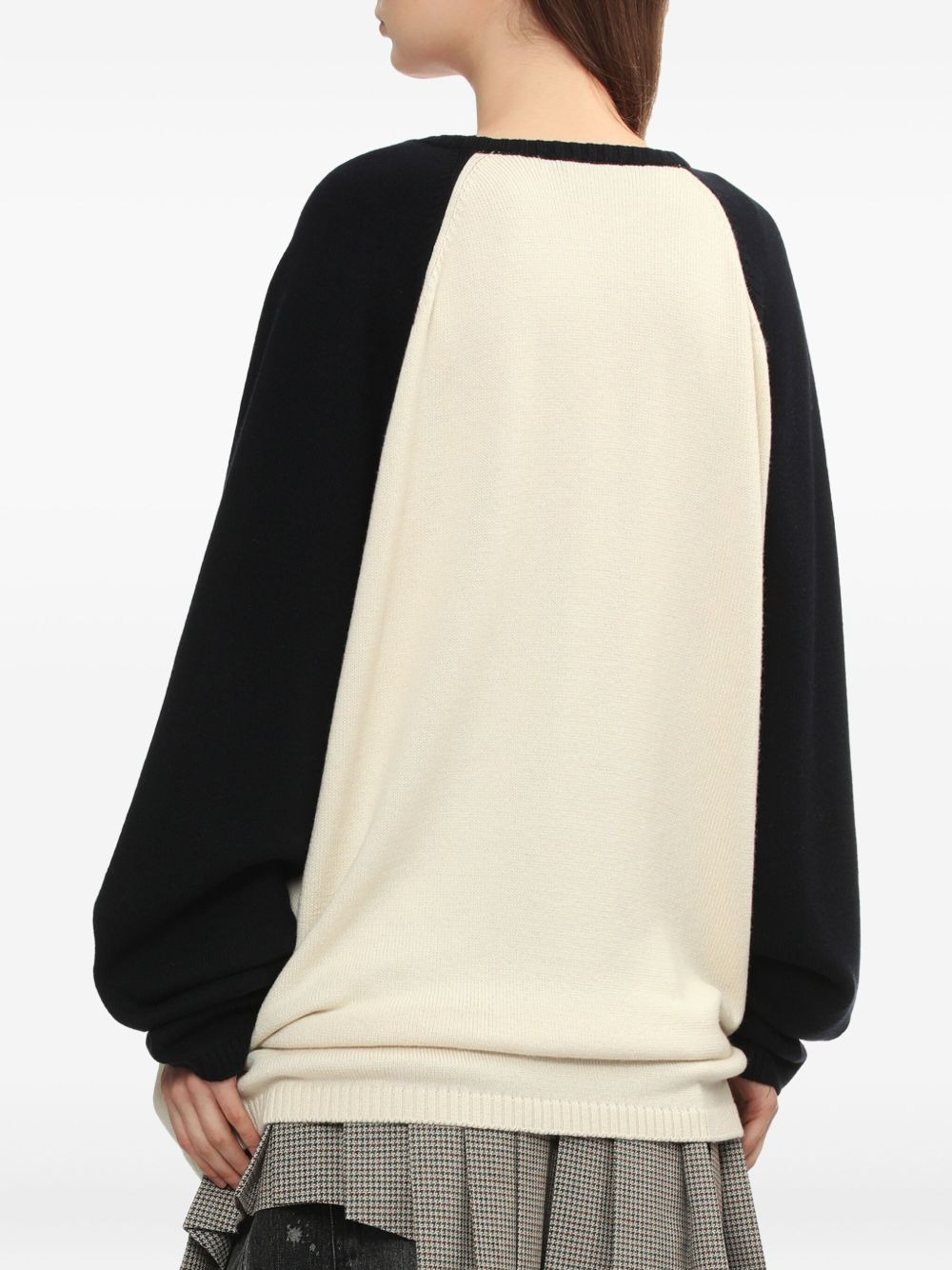 cat-print raglan-sleeve sweater - 4