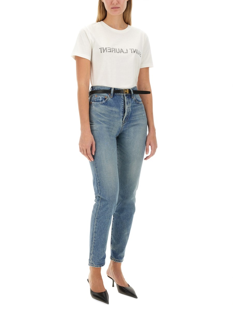 T-SHIRT SAINT LAURENT REVERSE IN JERSEY DI COTONE - 2