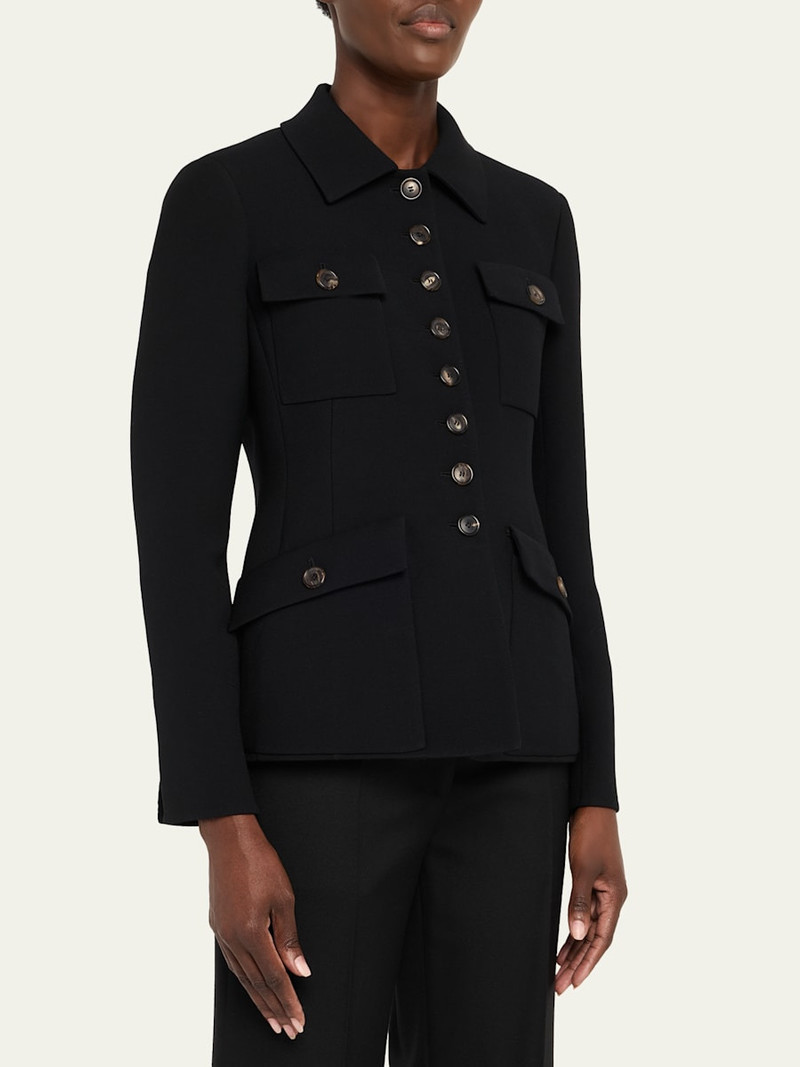AKRIS Delia Single-Breasted Wool Double-Face Jacket outlook