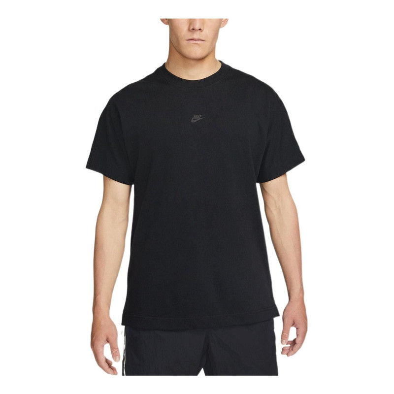 Men's Nike Solid Color Logo Round Neck Pullover Short Sleeve Black T-Shirt DD7019-010 - 1