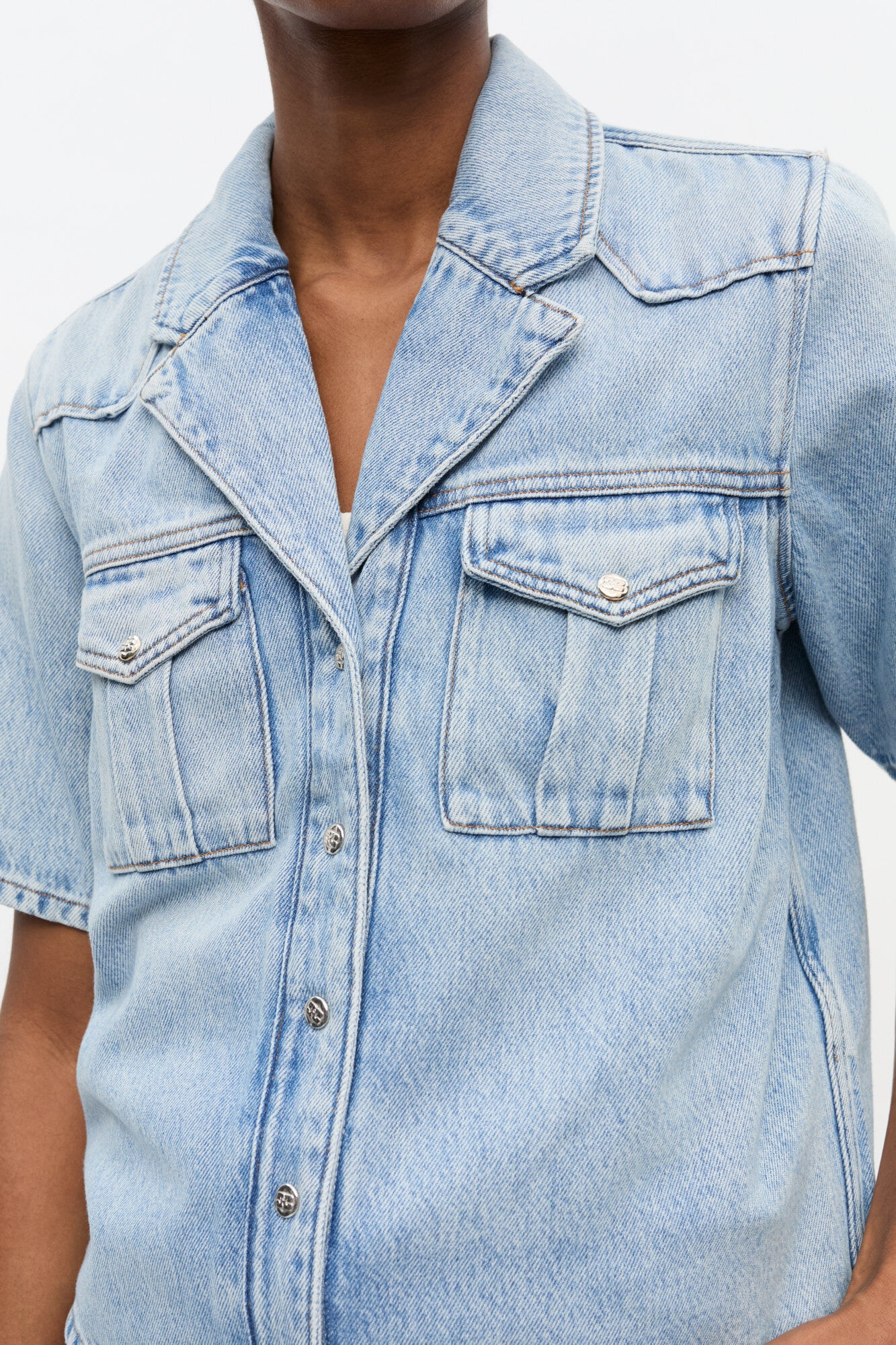 LIGHT BLUE DENIM SHIRT - 5