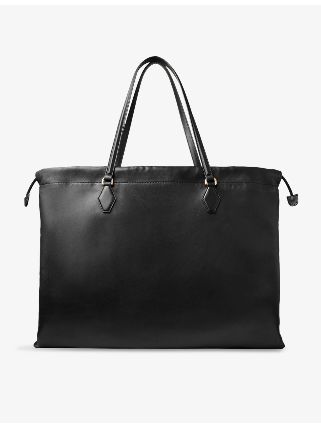 Drawstring Embossed-Logo Nappa Leather Tote Bag - 3