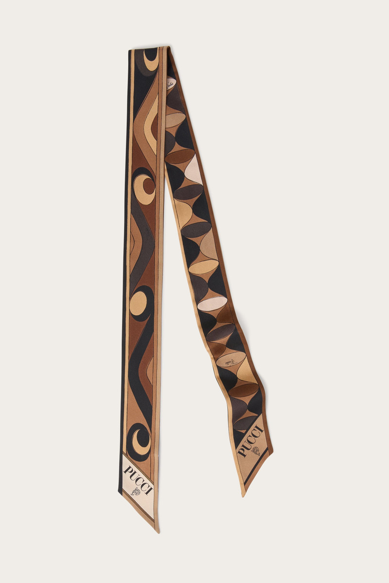 MANUBA AND MOIRÈ PRINT SILK TWILL SCARF 1