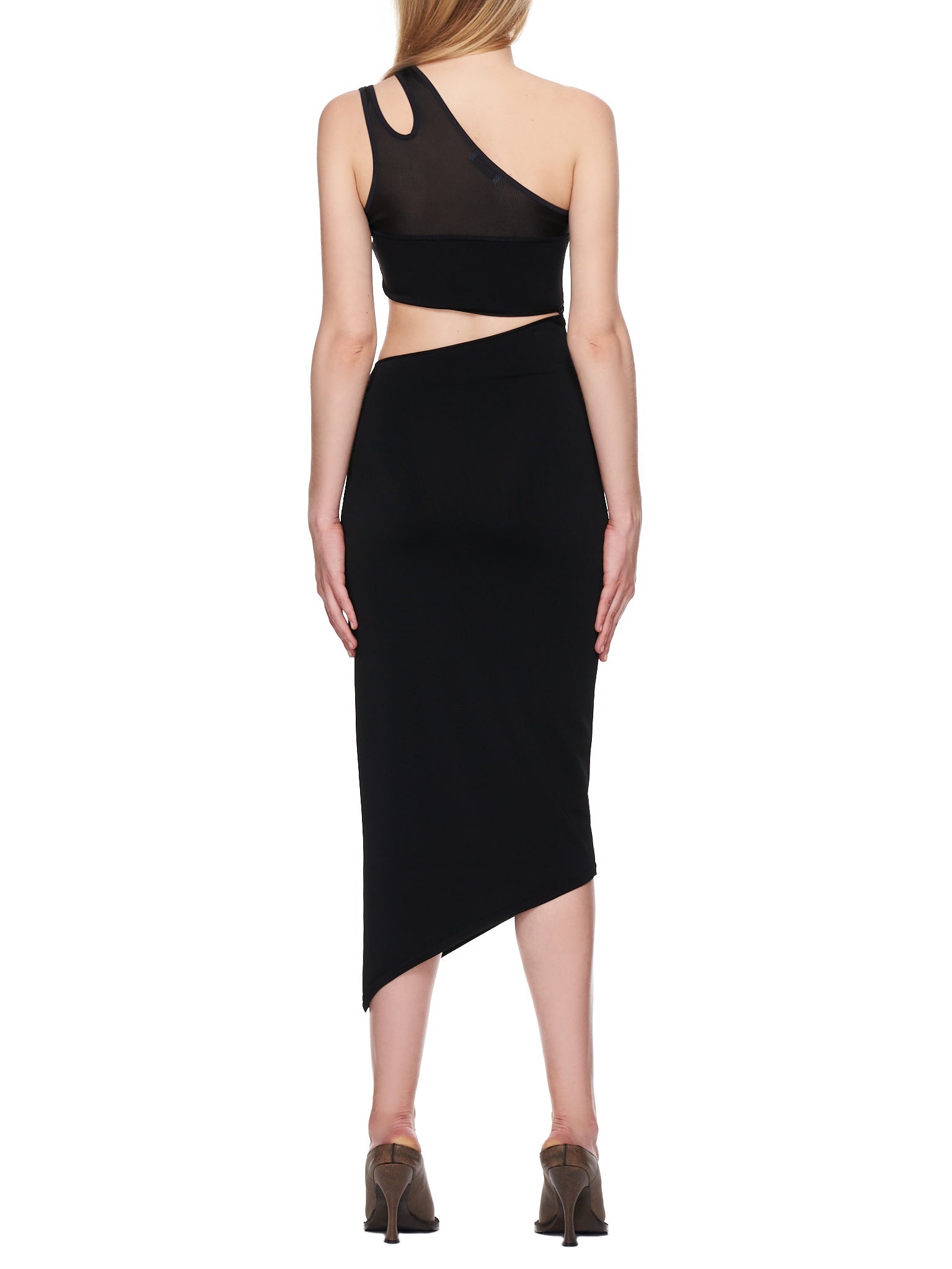 Asymmetric Knit Cut-Out Dress - 3