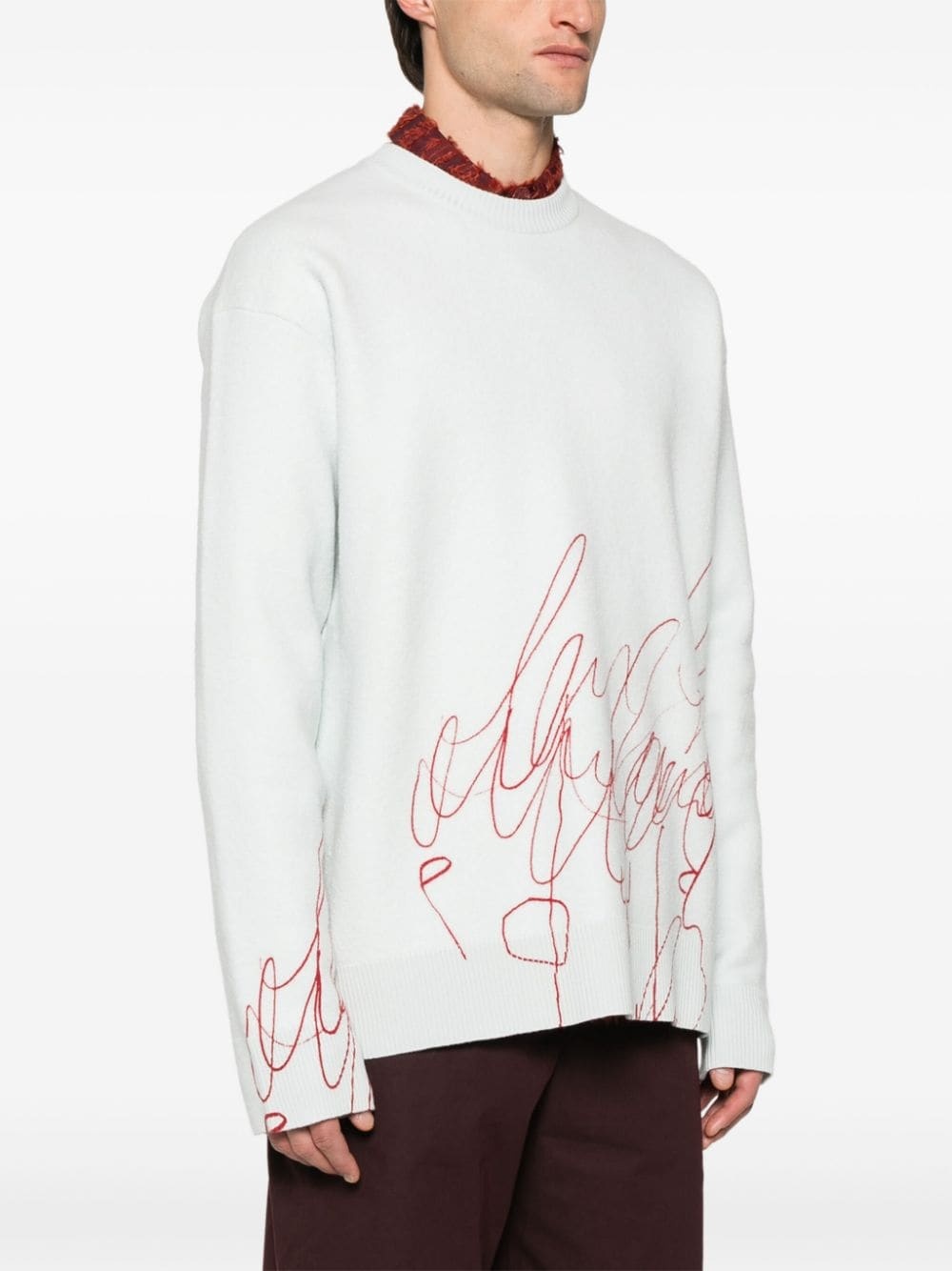 scribble-print fleece jumper - 3