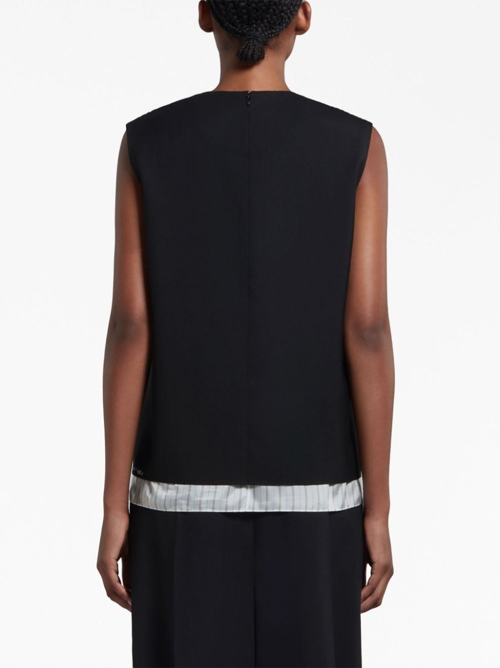 stripe-detail layered blouse - 4