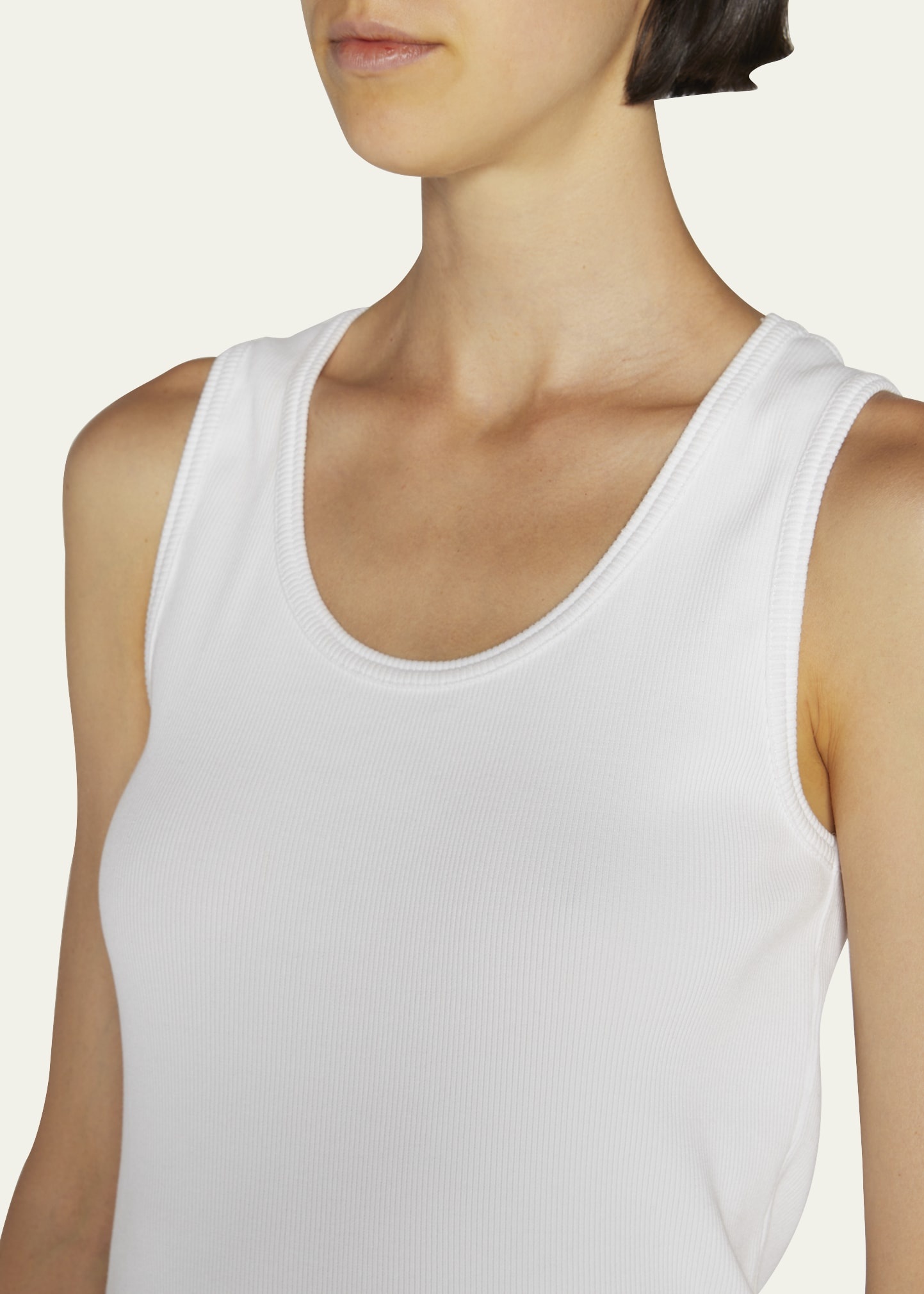 Dry Stretch Cotton Ribbed Tank Top - 5