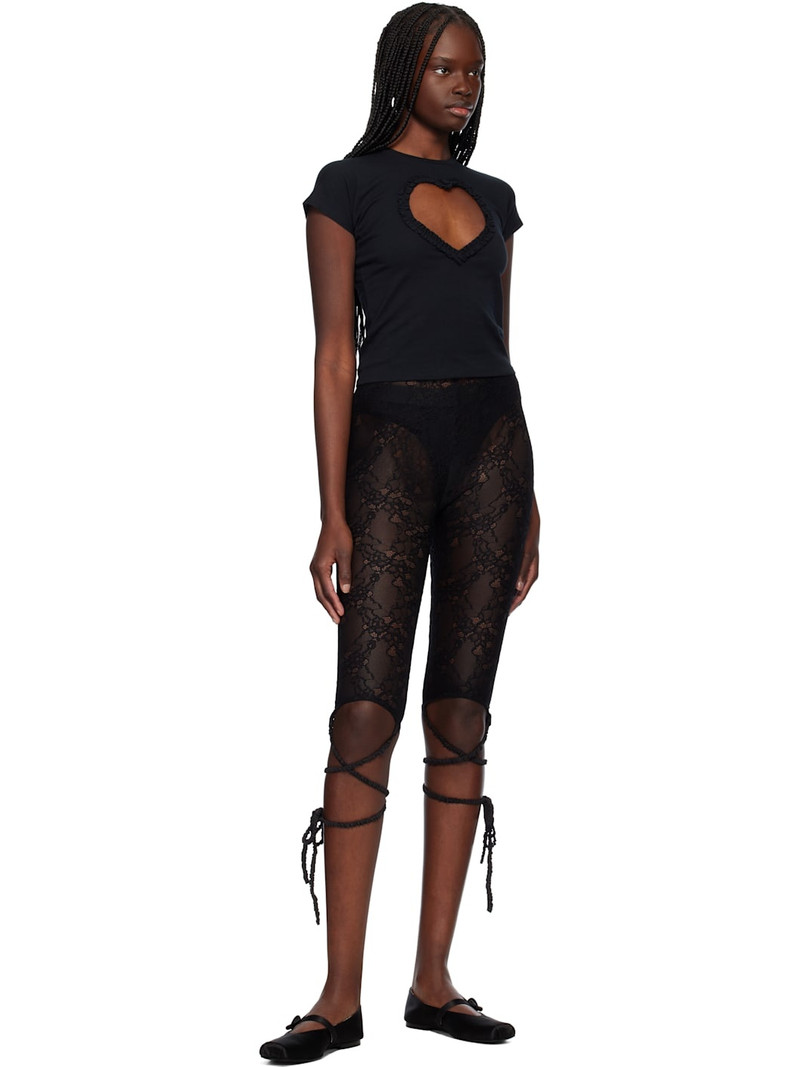 Ambush Black Lace Ribbon Leggings outlook