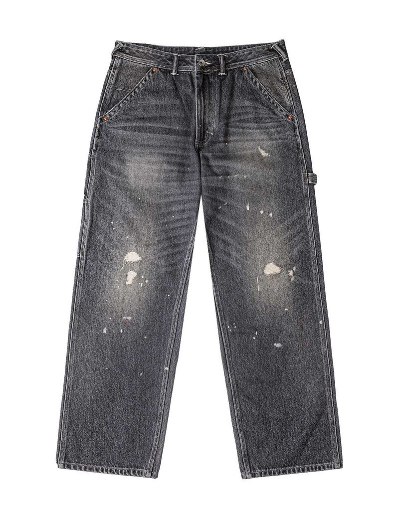 EVISU Washed and Distressed Daicock Print Relax Fit Jeans outlook