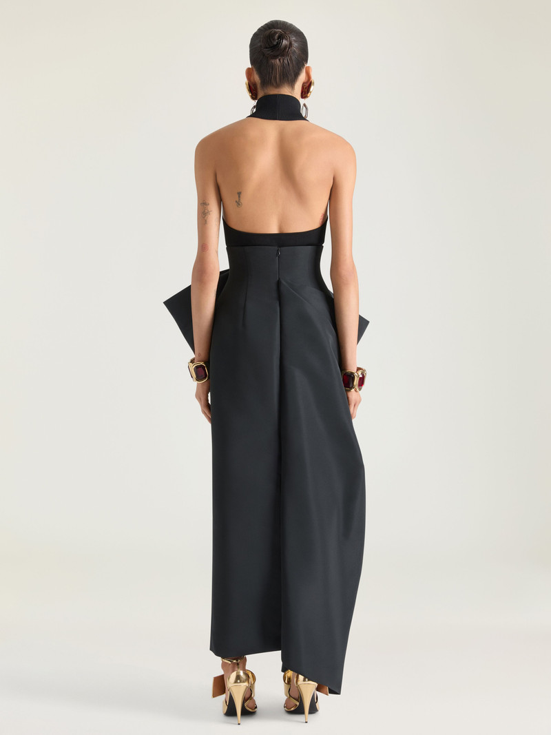 MIDI SKIRT IN POLYFAILLE WITH BOW DETAIL 3