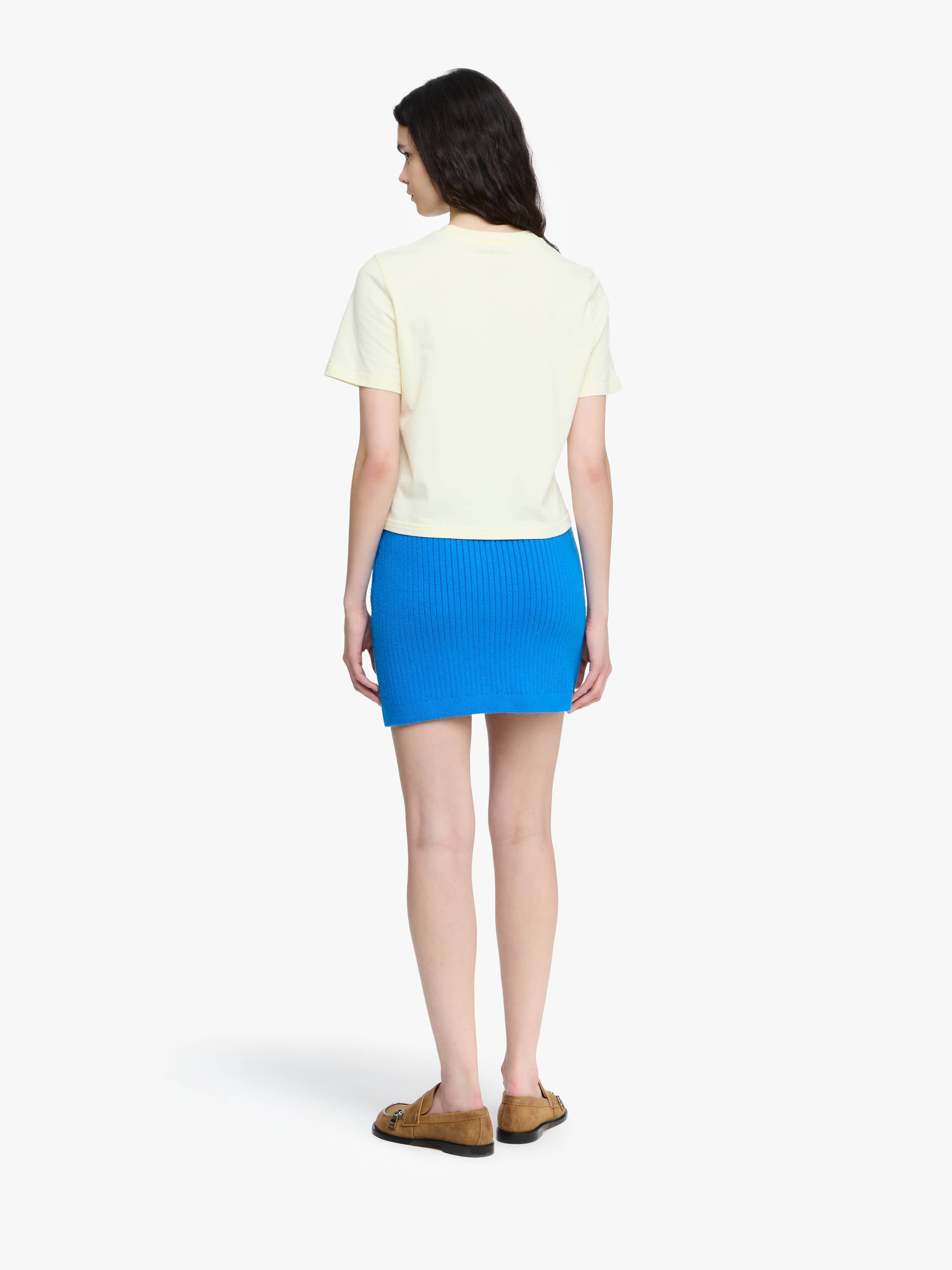 PANELLED CROPPED T-SHIRT WITH ANCHOR EMBROIDERY - 3