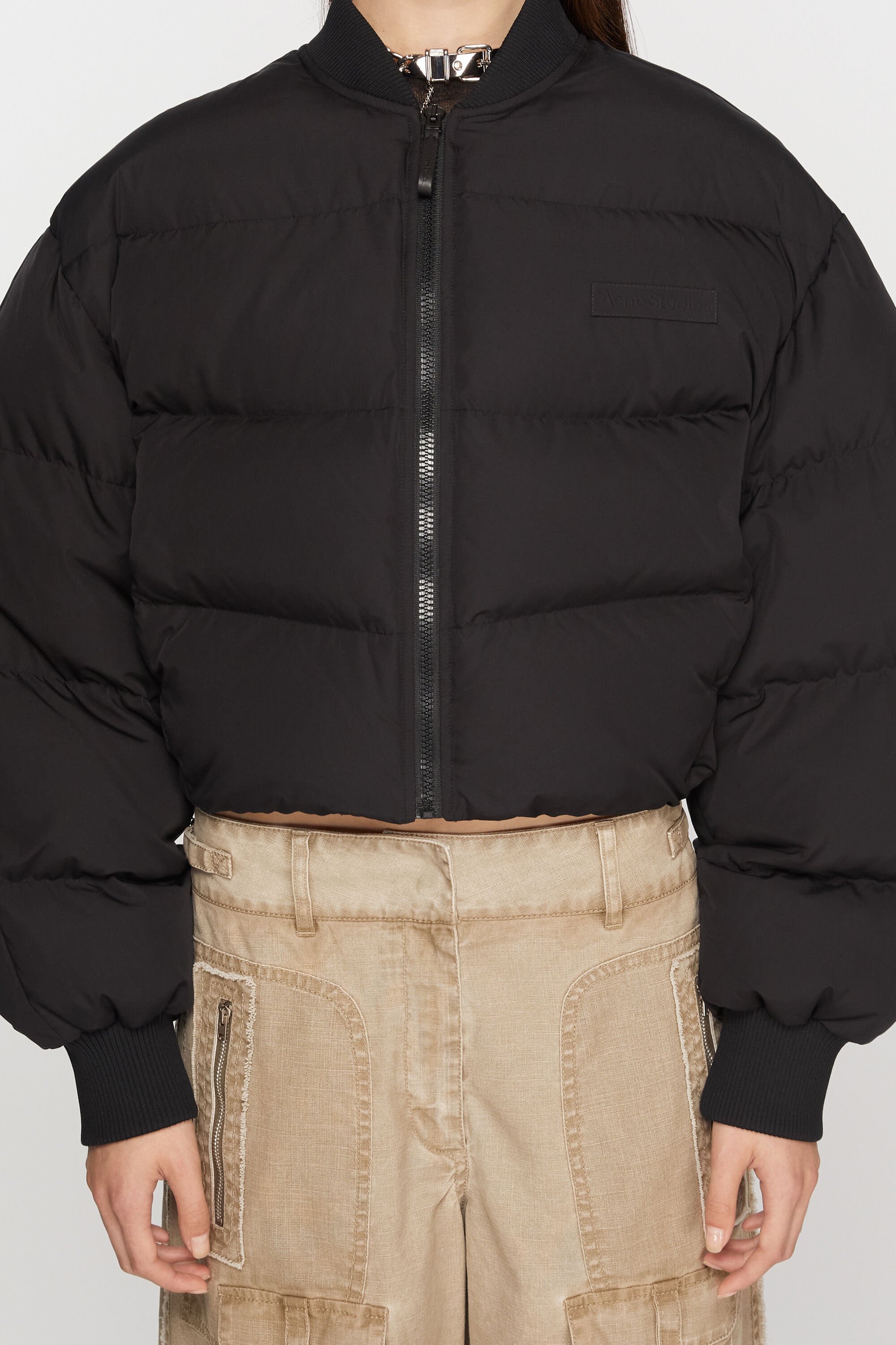 Bomber puffer jacket - Washed Black - 5