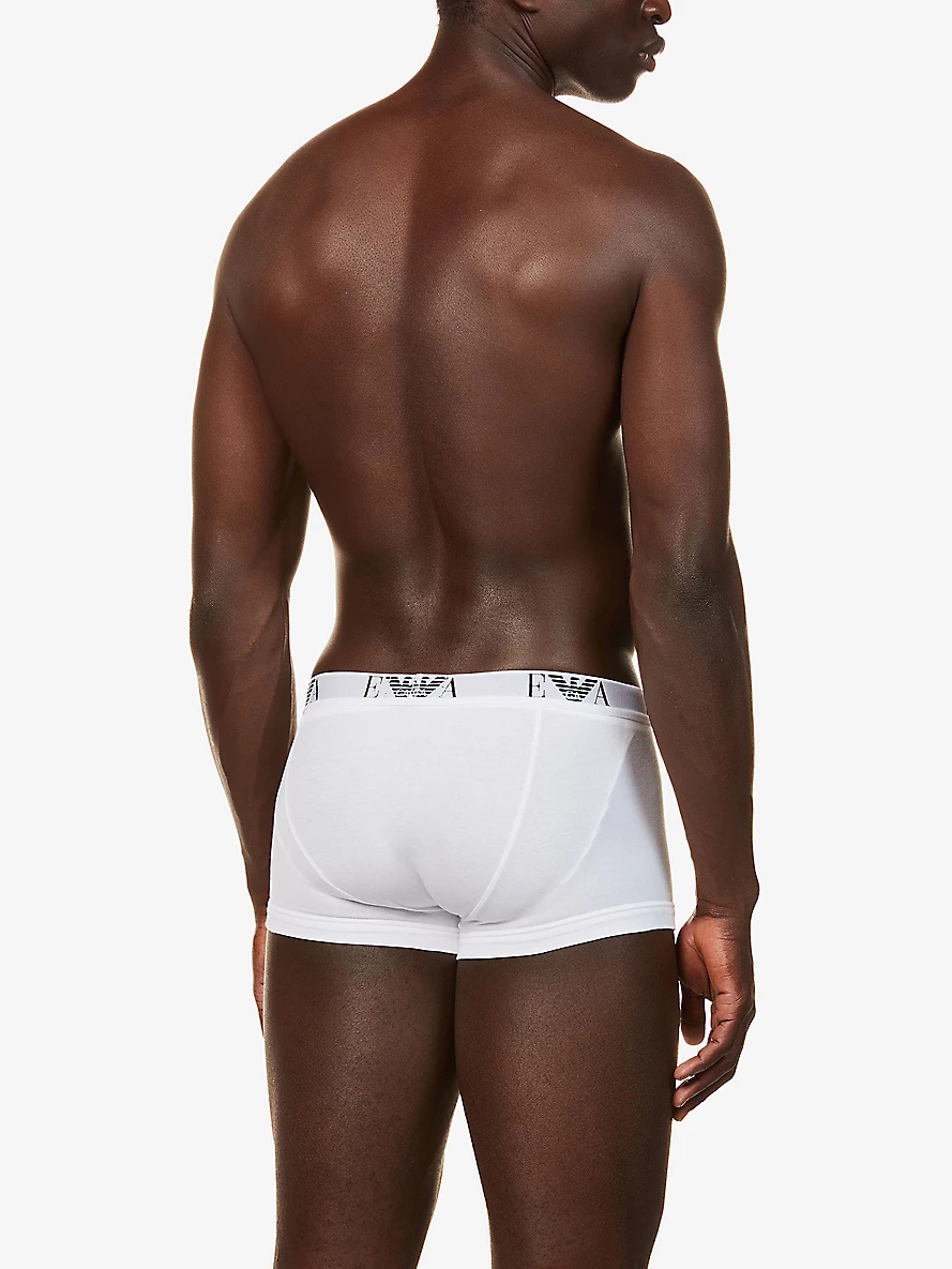 Logo-print stretch-cotton trunks pack of three - 3