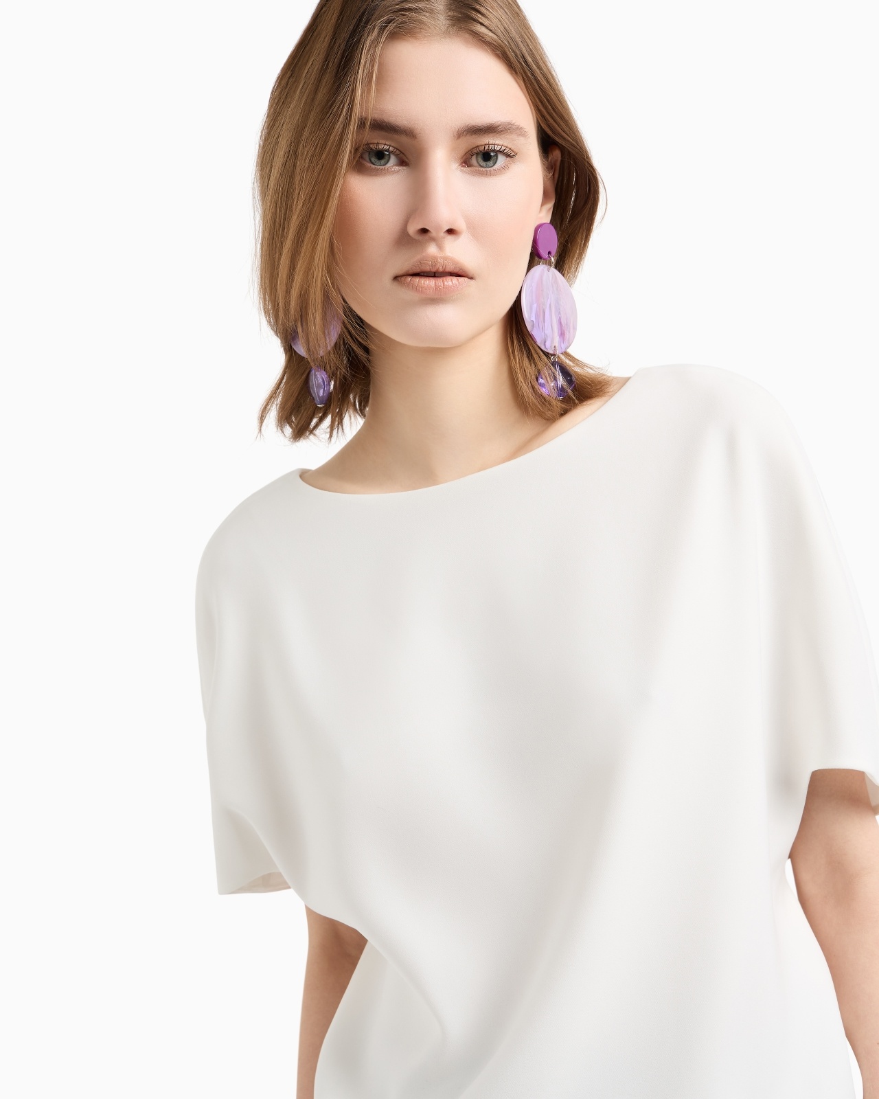 TECHNICAL CADY BLOUSE WITH GATHERED HEM - 5