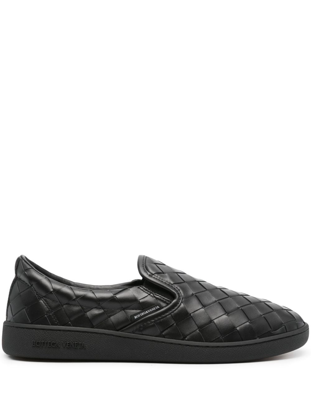 interwoven leather slip-on sneakers - 1