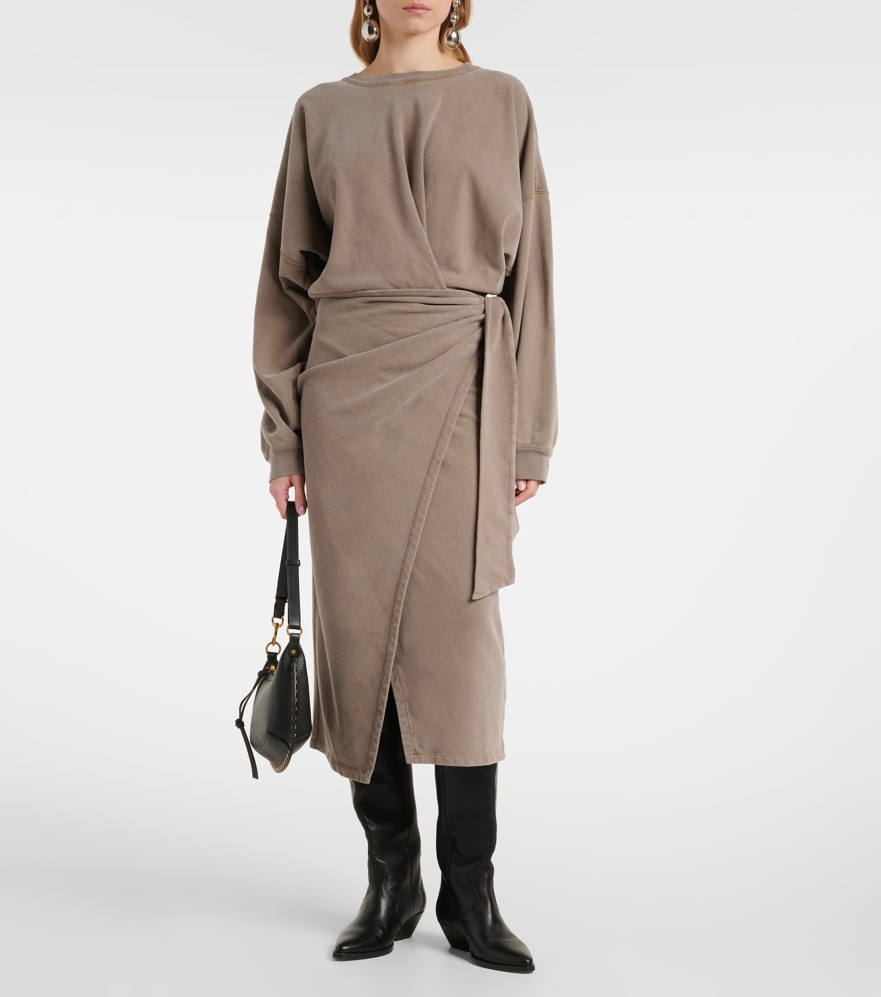 Sandrina draped cotton midi dress - 2