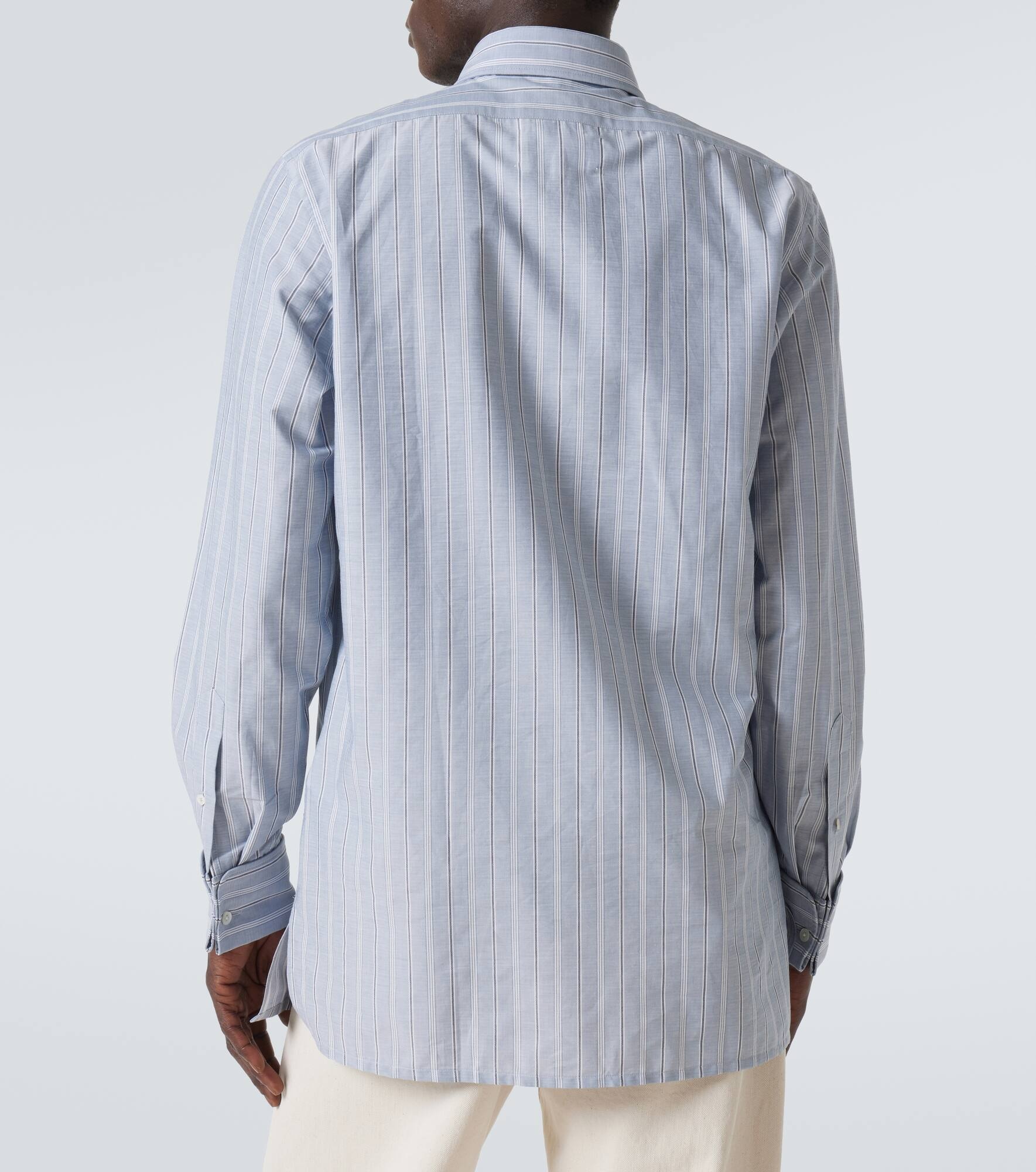 Striped cotton poplin shirt - 4