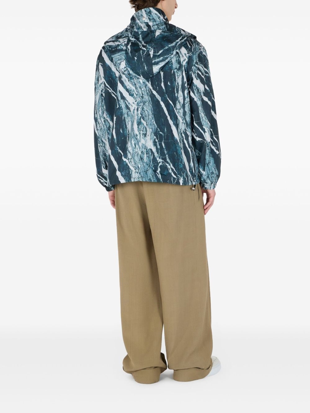 marble-print bomber jacket - 4