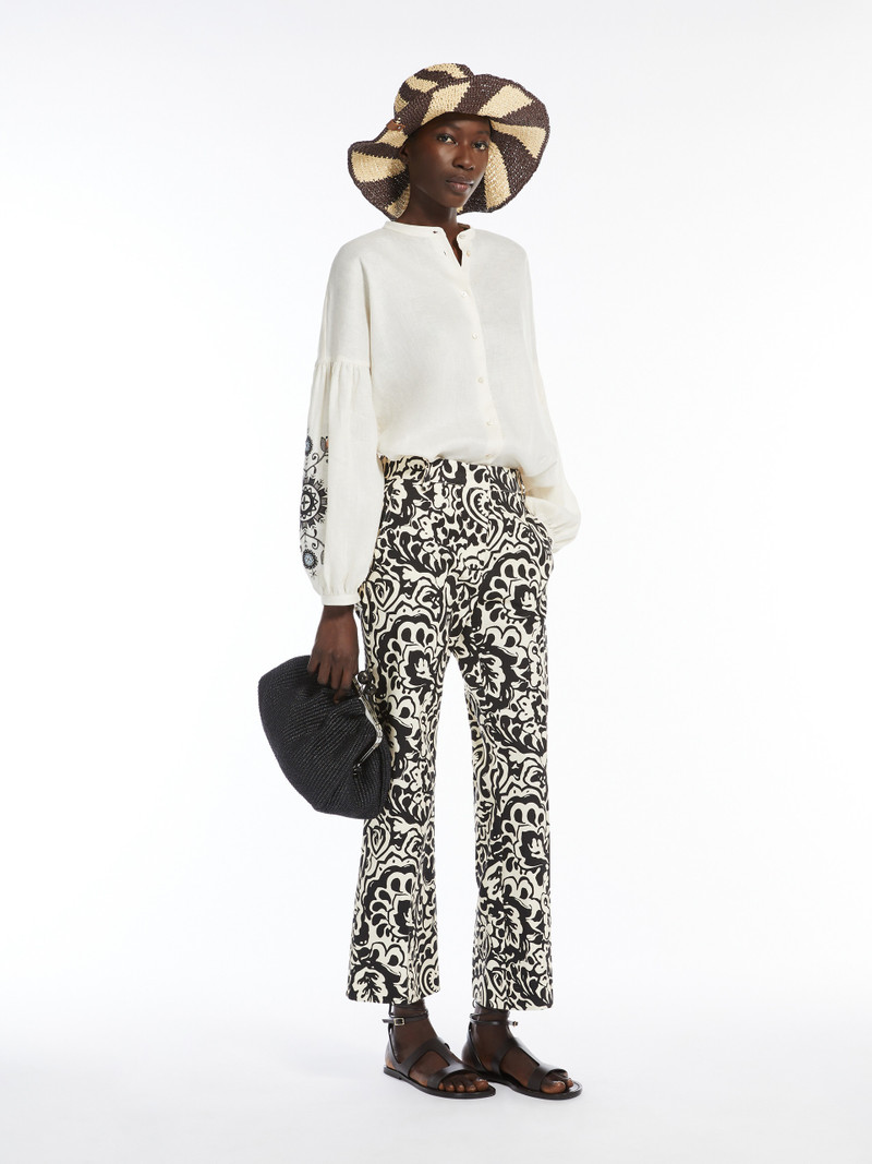 WEEKEND Max Mara ILEX Linen mandarin collar shirt outlook