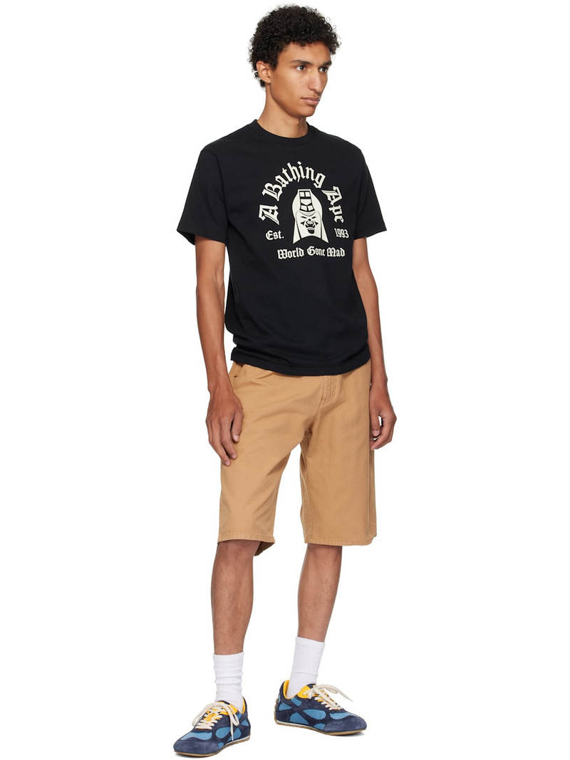 A BATHING APE® Black Printed Mad General College T-shirt outlook