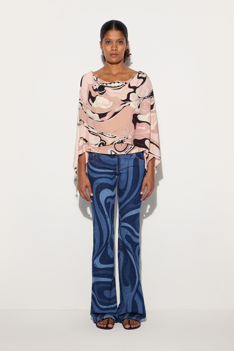 PUCCI ORCHIDEE DRAPED SLEEVES TOP outlook