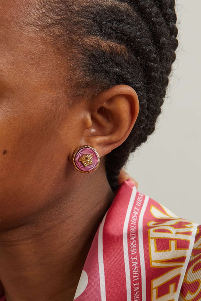 VERSACE Medusa gold-tone and enamel earrings outlook