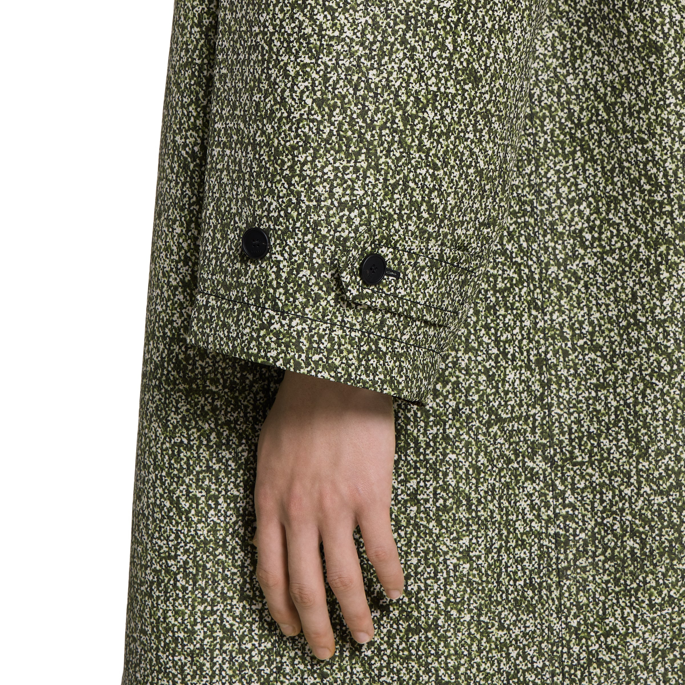 Bonded poplin coat with bouclé print - 6