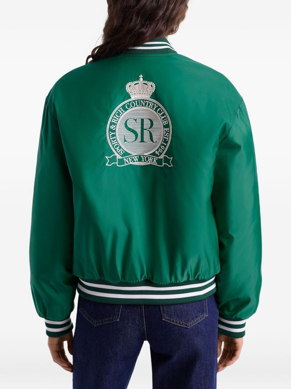 embroidered satin bomber jacket - 4