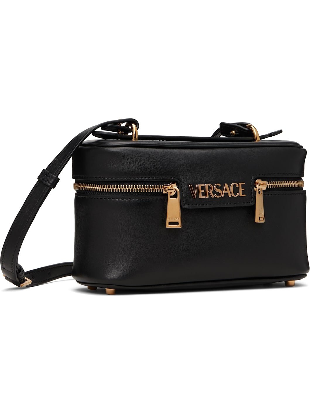 Black 'Versace' Tag Vanity Bag - 2
