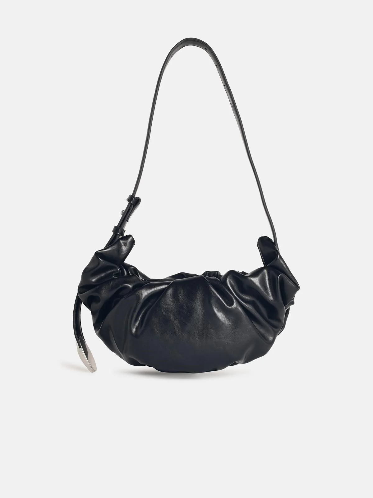 'GRAB' BLACK LEATHER BAG - 1