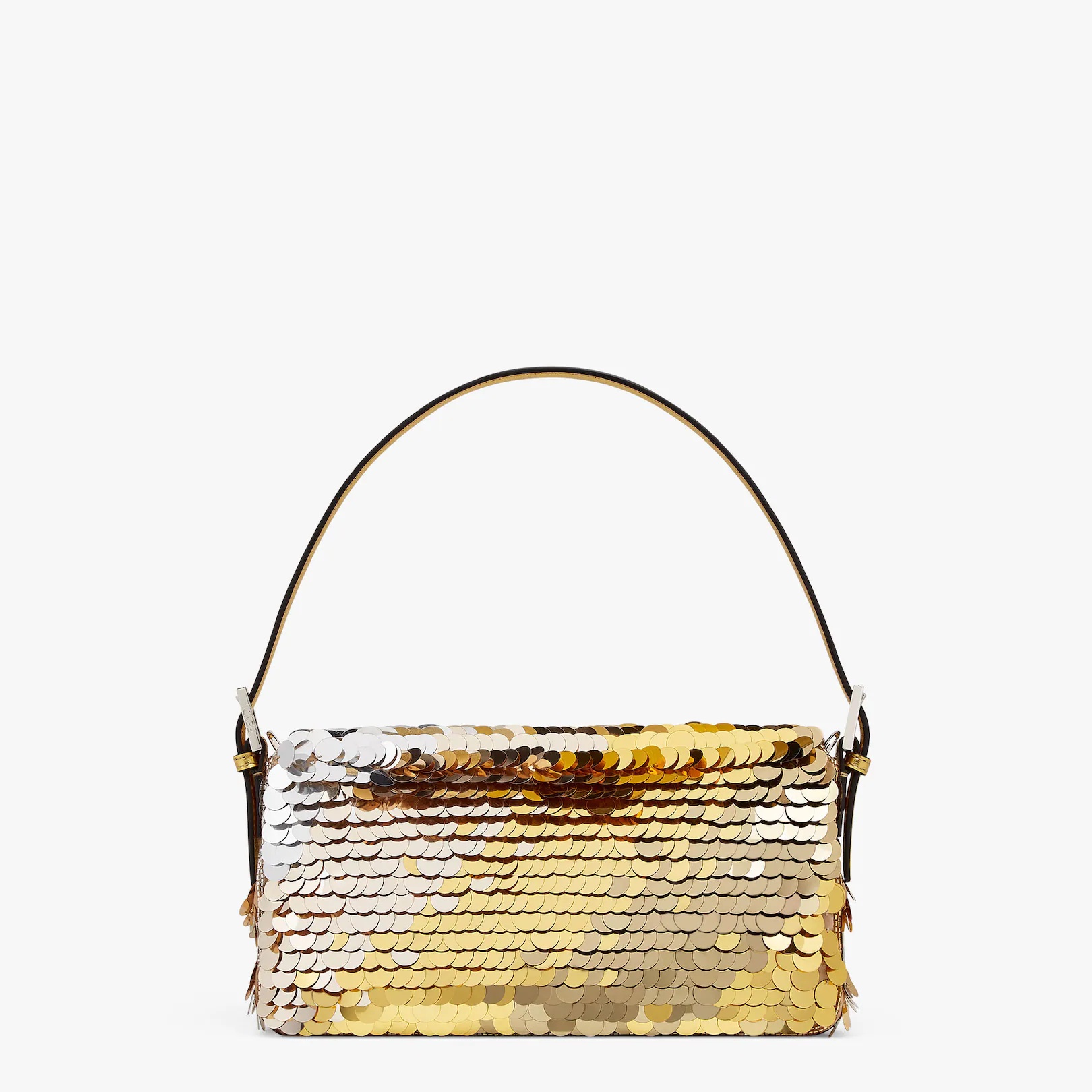 Medium 1997 Baguette bag with all-over metallic sequin embroidery in shades of gold creating a diago - 3